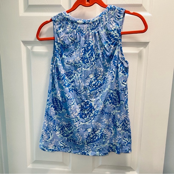 Lilly Pulitzer Blue Cotton Knit Sleeveless Top - Picture 2 of 4
